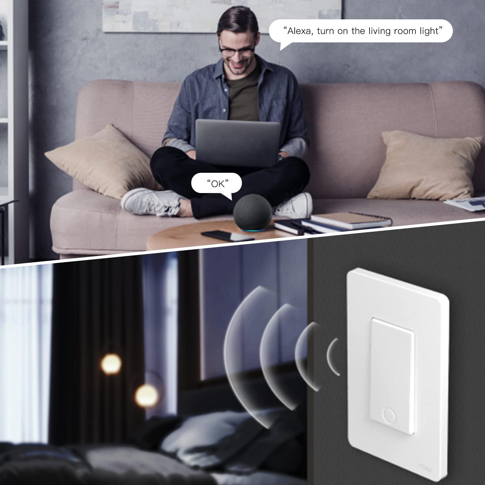 LumiMuse Star Ring 2nd Generation Smart Single Pole 3 Way WIFI Switch 1/2/3/4 Gang