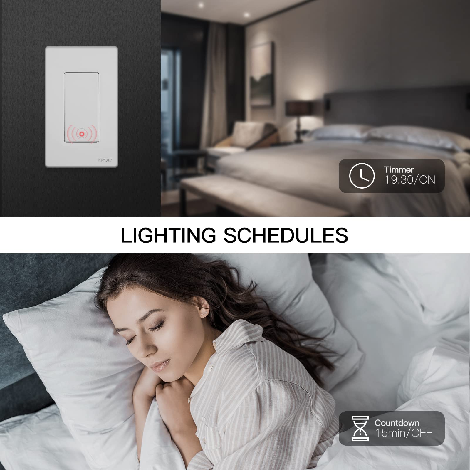 LumiMuse Star Ring 2nd Generation Smart Single Pole 3 Way WIFI Switch 1/2/3/4 Gang