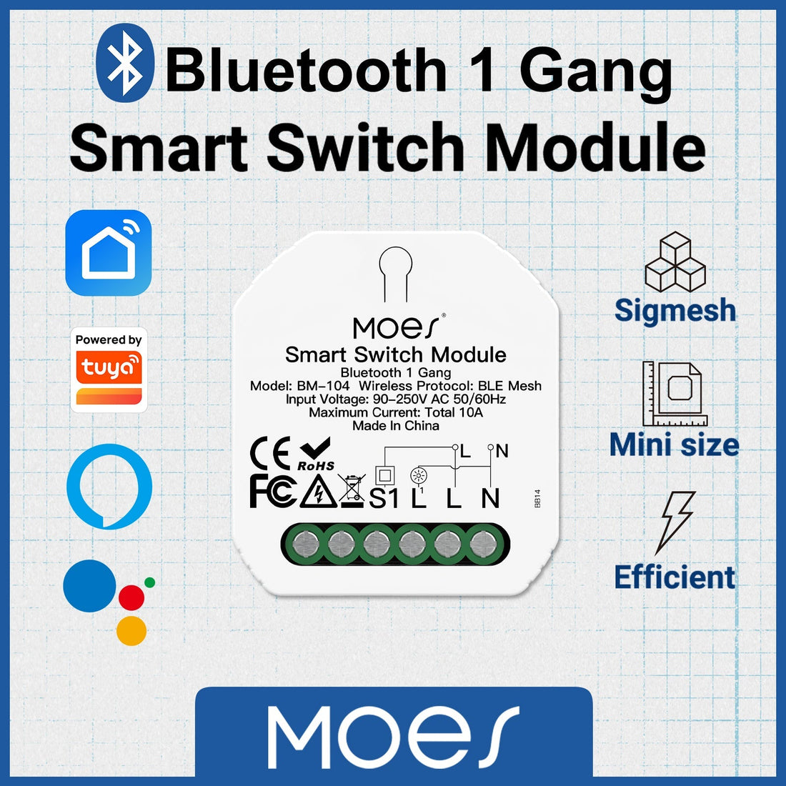 Smart Start Ble Module Bluetooth Smart Mini Switch Module DIY Light BLE SIGMESH 1 2 Gang Circ