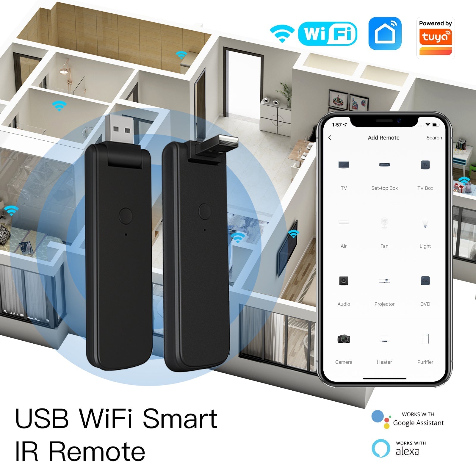 LumiMuse WiFi USB Smart IR RF Wireless Universal Remote Controller