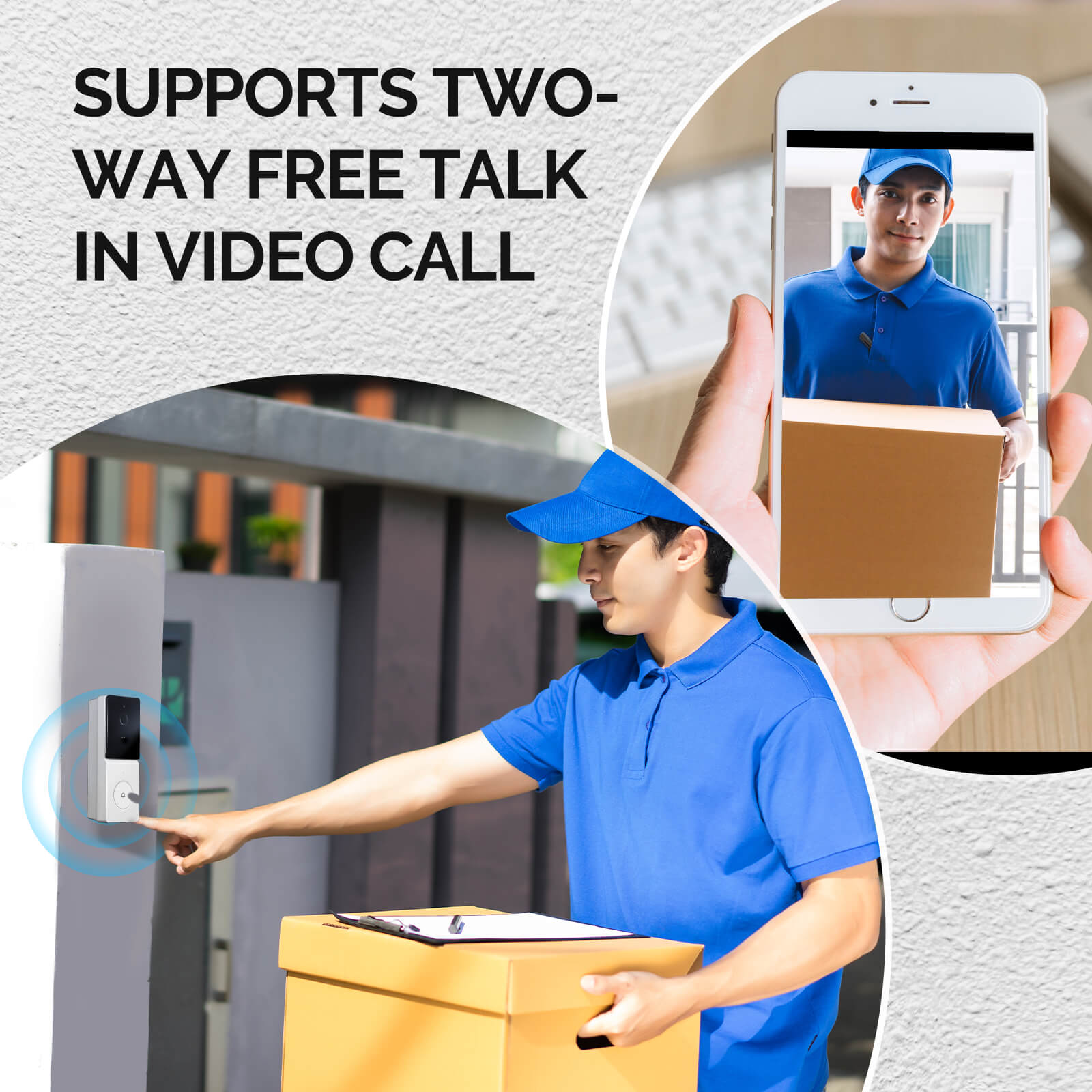 LumiMuse Tuya Smart WiFi Video Doorbell Camera 2-way Audio Intercom Outdoor Wireless Door Bell Night Vision