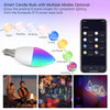 LumiMuse WiFi Smart E14 6W/ E12 5W Candle LED Light Candelabra Bulb RGBCCT 2700-6500K Alexa Google Voice Control - A Pack of 5 Boxes