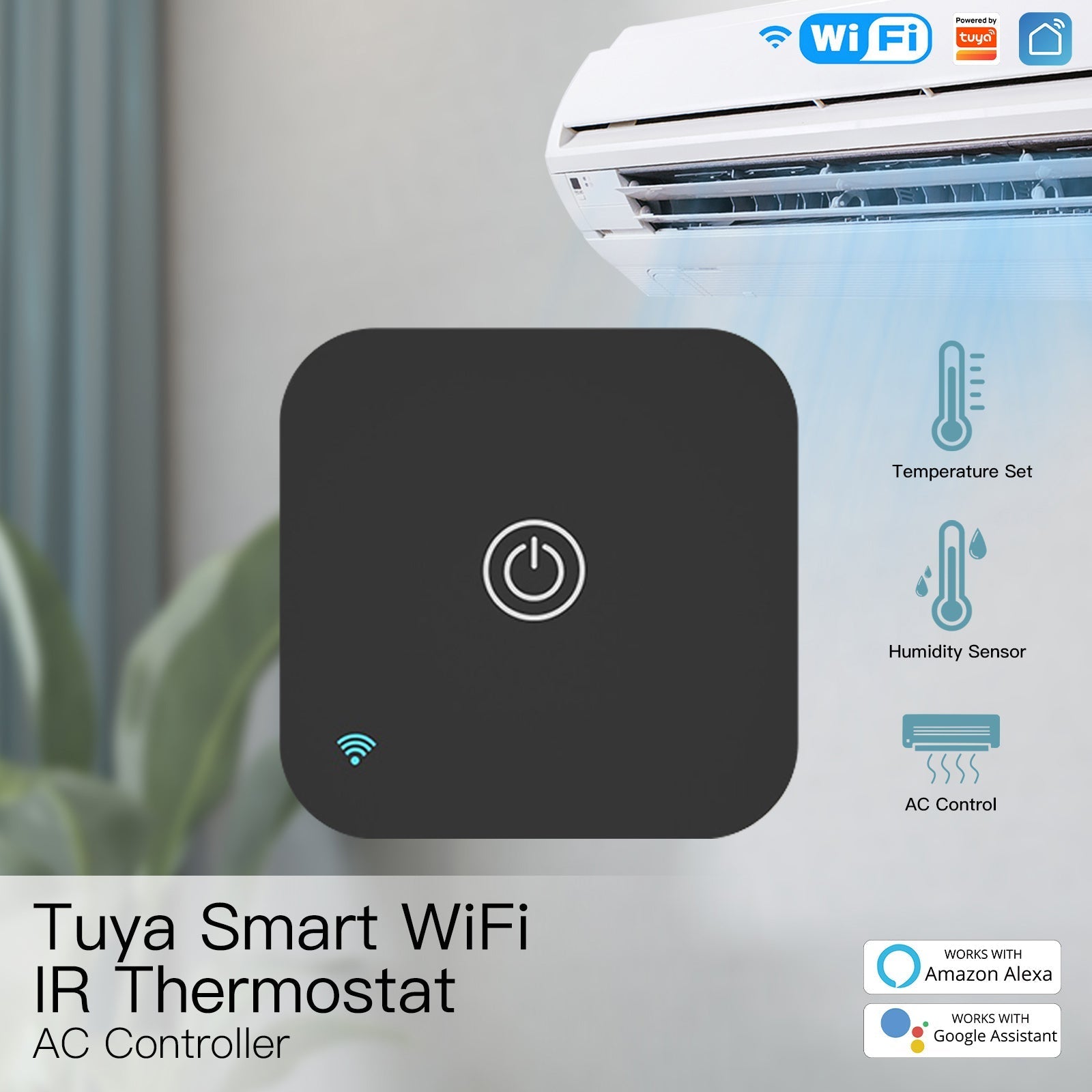 LumiMuse Tuya WiFi Smart IR Thermostat AC Remote Controller Temperature and Humidity Sensor