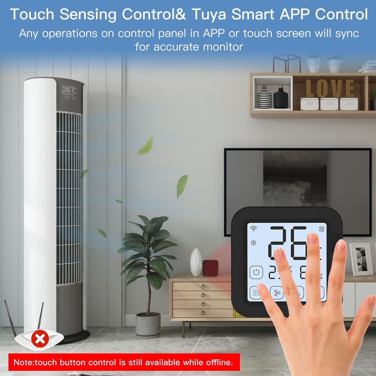LumiMuse Tuya WiFi Smart IR Thermostat AC Remote Controller Temperature and Humidity Sensor