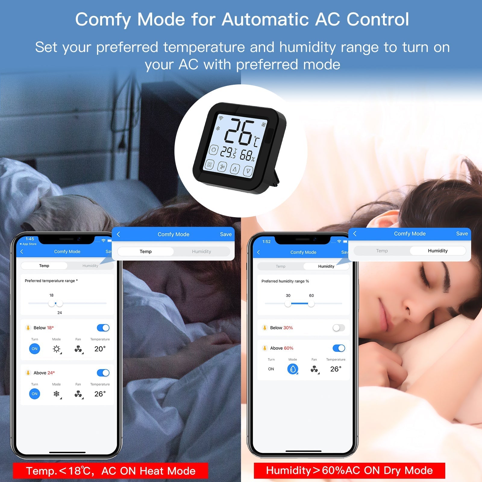 LumiMuse Tuya WiFi Smart IR Thermostat AC Remote Controller Temperature and Humidity Sensor