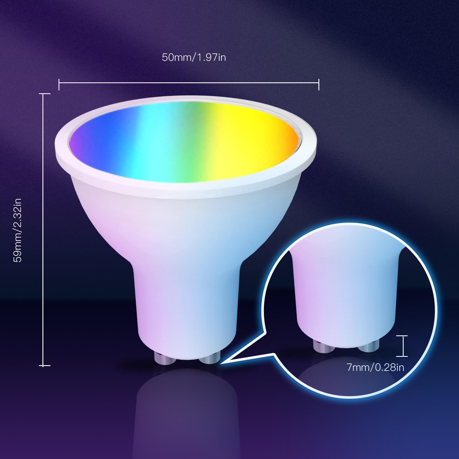 LumiMuse GU10 WiFi Smart Light Bulbs LED RGB Warm Dimmable Lamps 5W Alexa Google APP