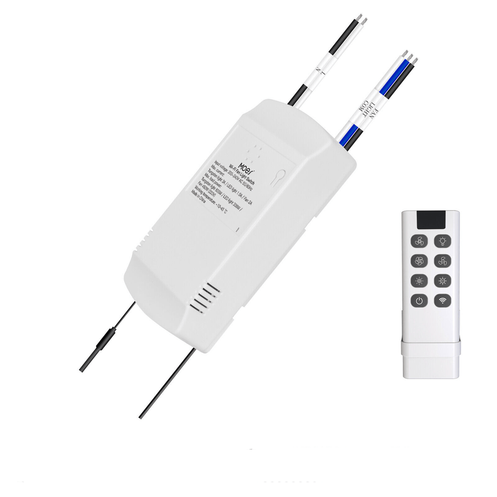 LumiMuse WiFi RF Smart Ceiling Fan Light Switch Module + Remote Controller Alexa APP 220V