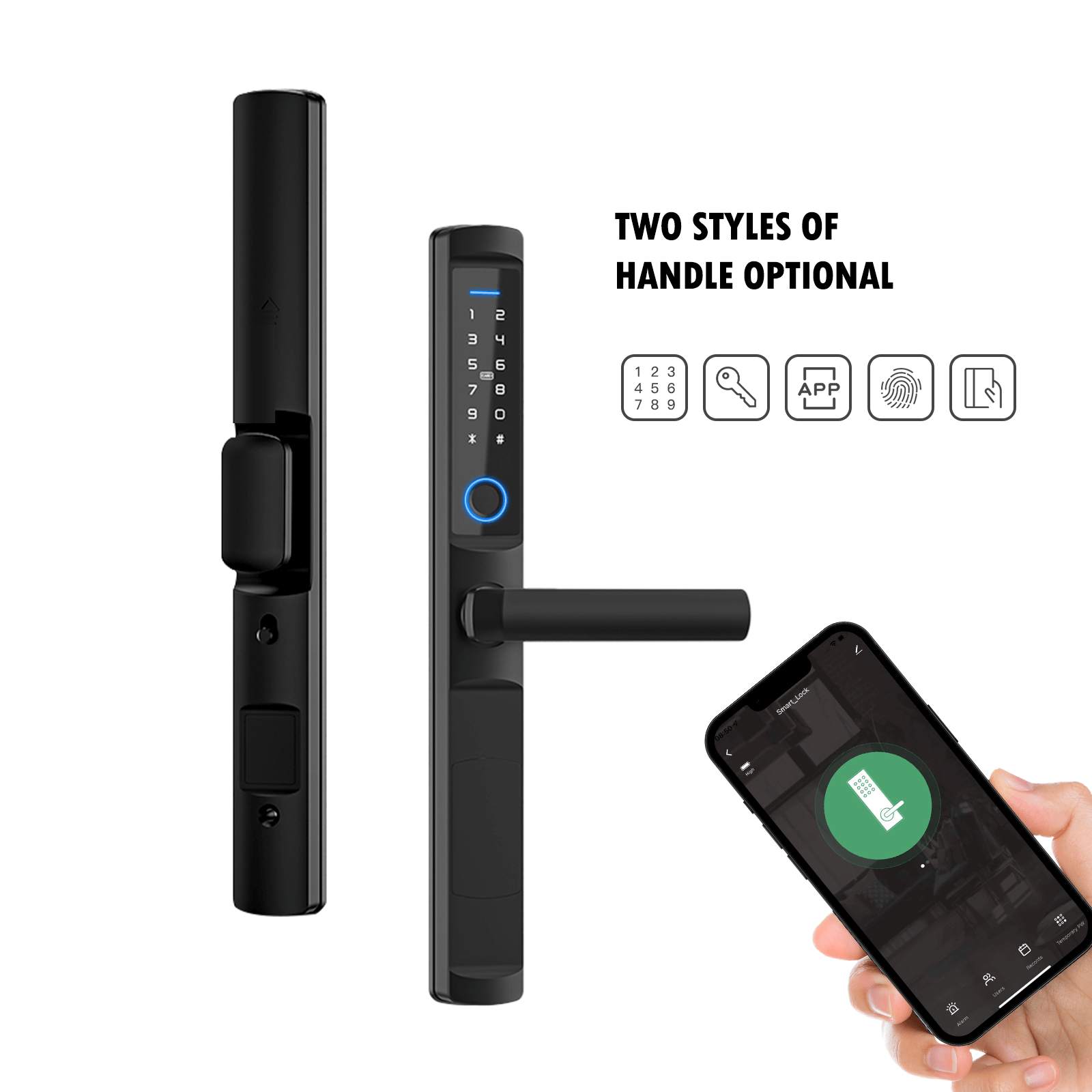 LumiMuse WiFi Smart Narrow Side Fingerprint Coded Door Lock Remote Control Waterproof Two Handle Optional