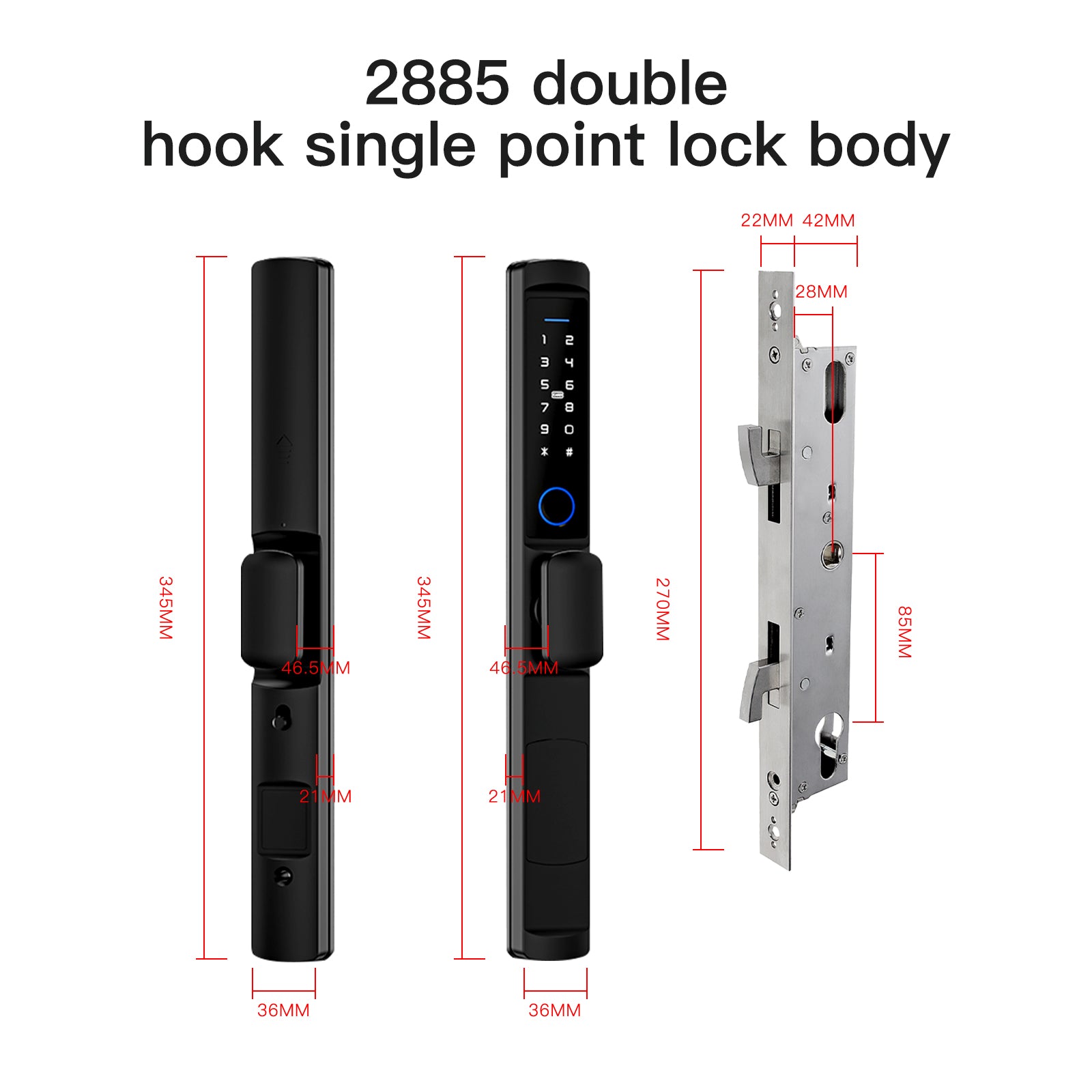 LumiMuse WiFi Smart Narrow Side Fingerprint Coded Door Lock Remote Control Waterproof Two Handle Optional