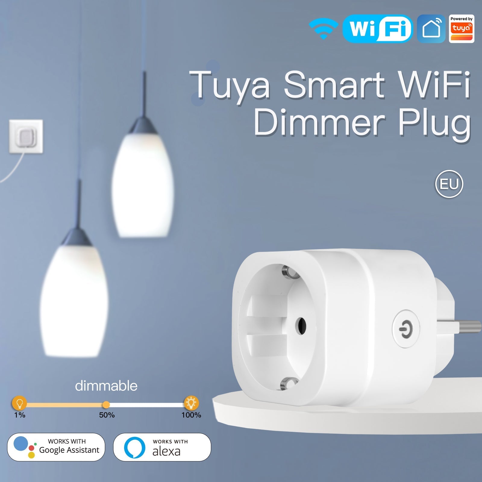 LumiMuse WiFi Smart Power Dimmer Plug Brightness Adjust Timer Socket EU