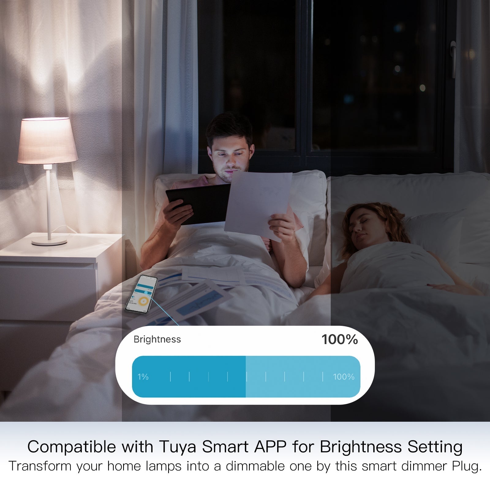 LumiMuse WiFi Smart Power Dimmer Plug Brightness Adjust Timer Socket EU