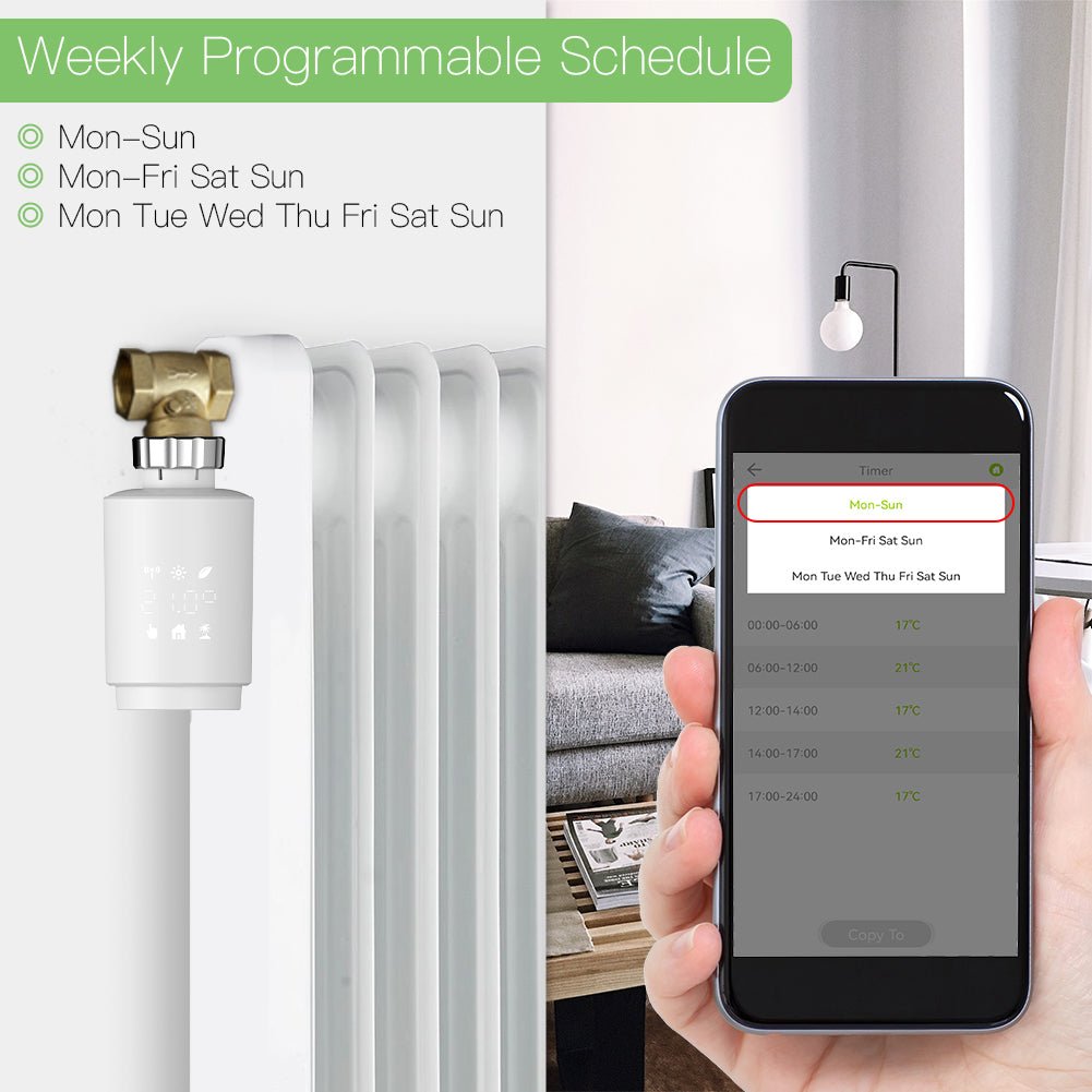 Zigbee Smart Thermostat Radiator Valve Energy Saving 2MQTT Digital Timer Voice Remote  Control TRV
