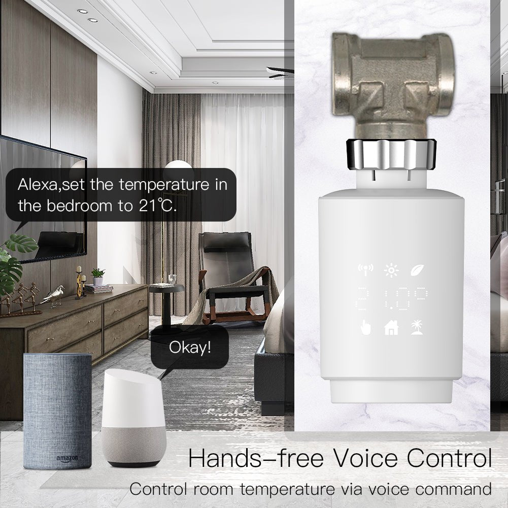 Zigbee Smart Thermostat Radiator Valve Energy Saving 2MQTT Digital Timer Voice Remote  Control TRV