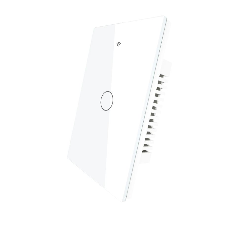 WiFi RF433 Smart Light Wall Touch Switch Single Pole No Neutral 95-130V US Standard