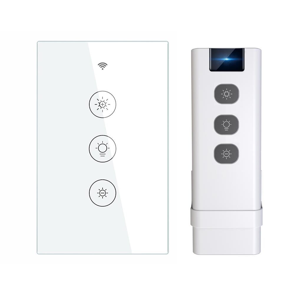 WiFi Dimmer Switch RF433 Smart Glass Touch Switches With Led For Light