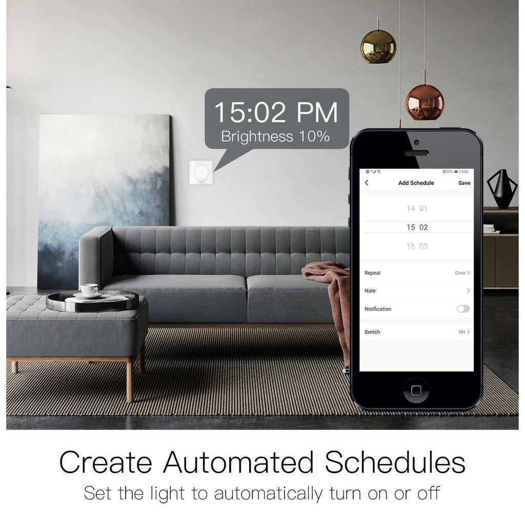WiFi Smart Light Dimmer Rotary Switch Schedule Timer Brightness Memory ...