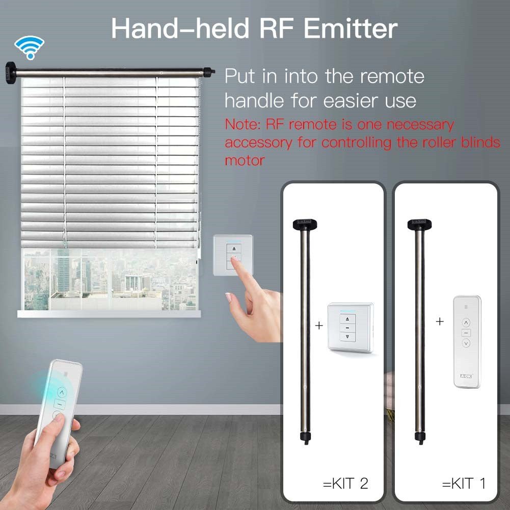 Rechargeable Tubular Roller Blind Motor RF433 Remote Control - A Pack of 3 Boxes