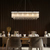 Rectangular Frosted Crystal Chandelier | LumiMuse