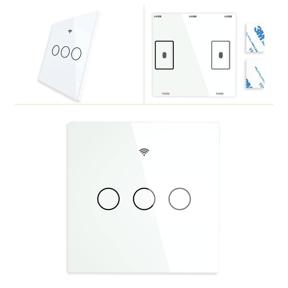 RF433 Smart Wirelesss Wall Glass Panel Transmitter Touch Switch Multi-control Remote EU