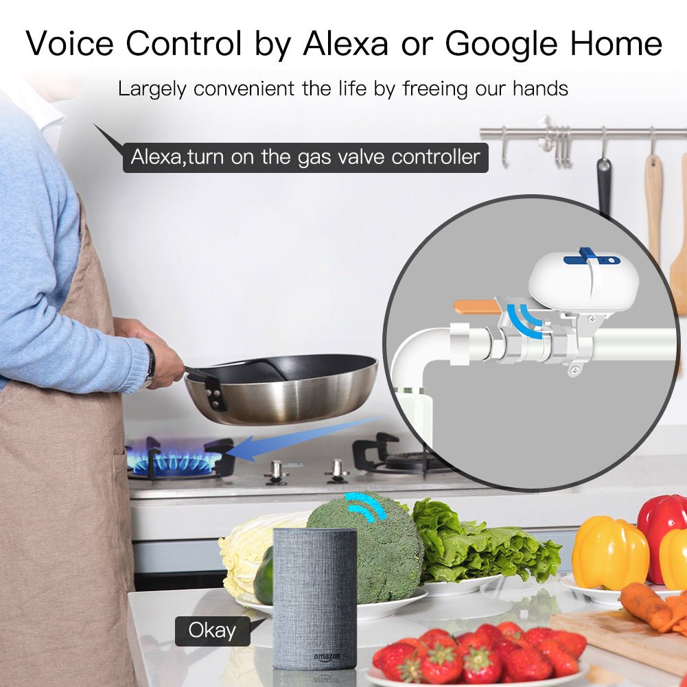View of WiFi Smart Water Gas Valve Controller Pipeline Auto Shut OFF | LumiMuse