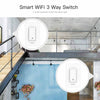 WiFi 3 Way Smart Light Switches Push Button Double Switch Neutral Wire Required 100V-120V