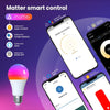 Tuya Matter WiFi Smart LED E27 Dimmable Light Bulbs RGB 2700K-6500K W+C