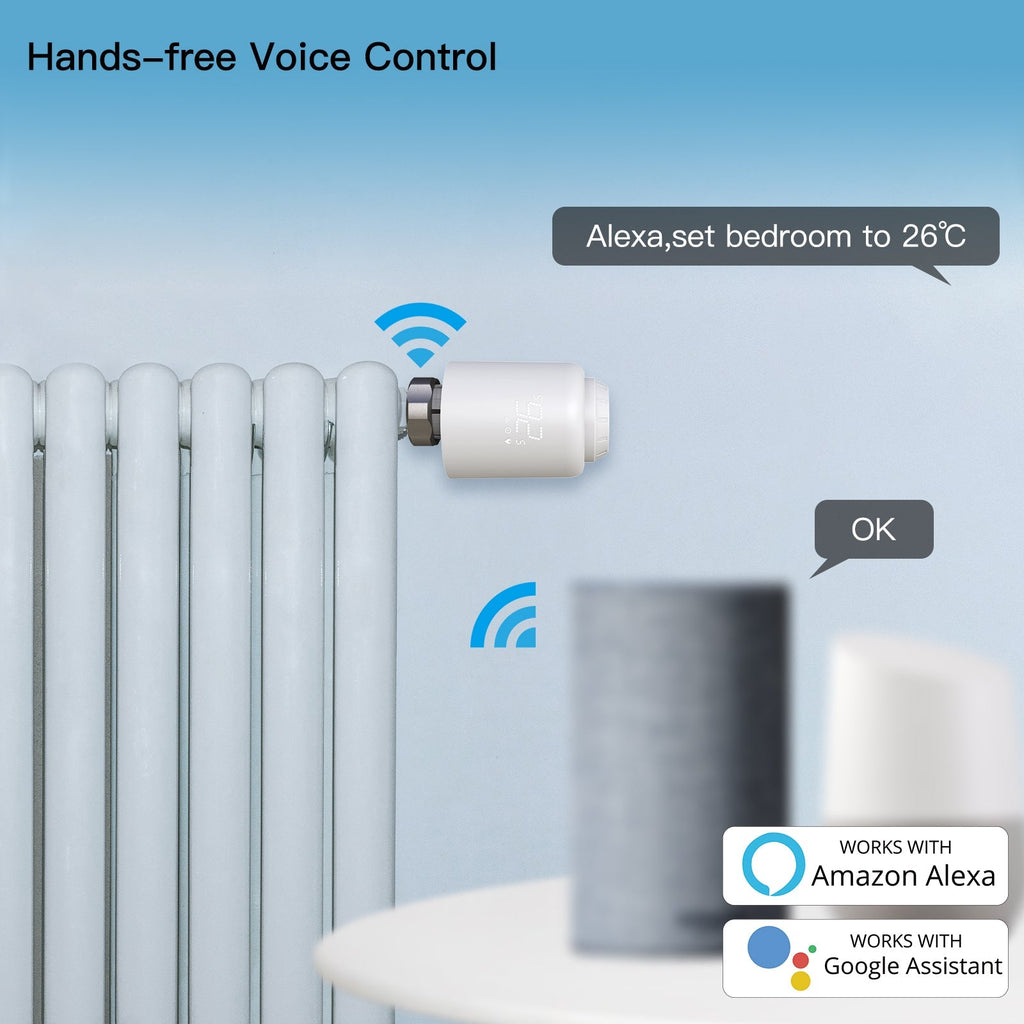WiFi Smart Thermostatic Radiator Valve Anti-scale Mode Rotatable Screen ...
