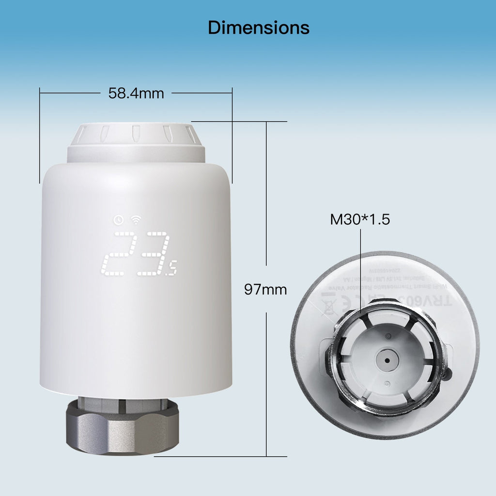 Digital Radiator Valvves WiFi Smart Thermostatic Radiator Valve Anti-scale Mode Rotatable Screen ...