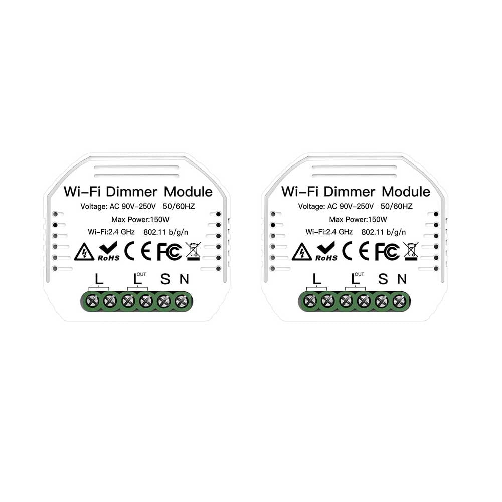 WiFi 2 Gang Dimmer Switch Module DIY Smart Light LED Dimmable ...