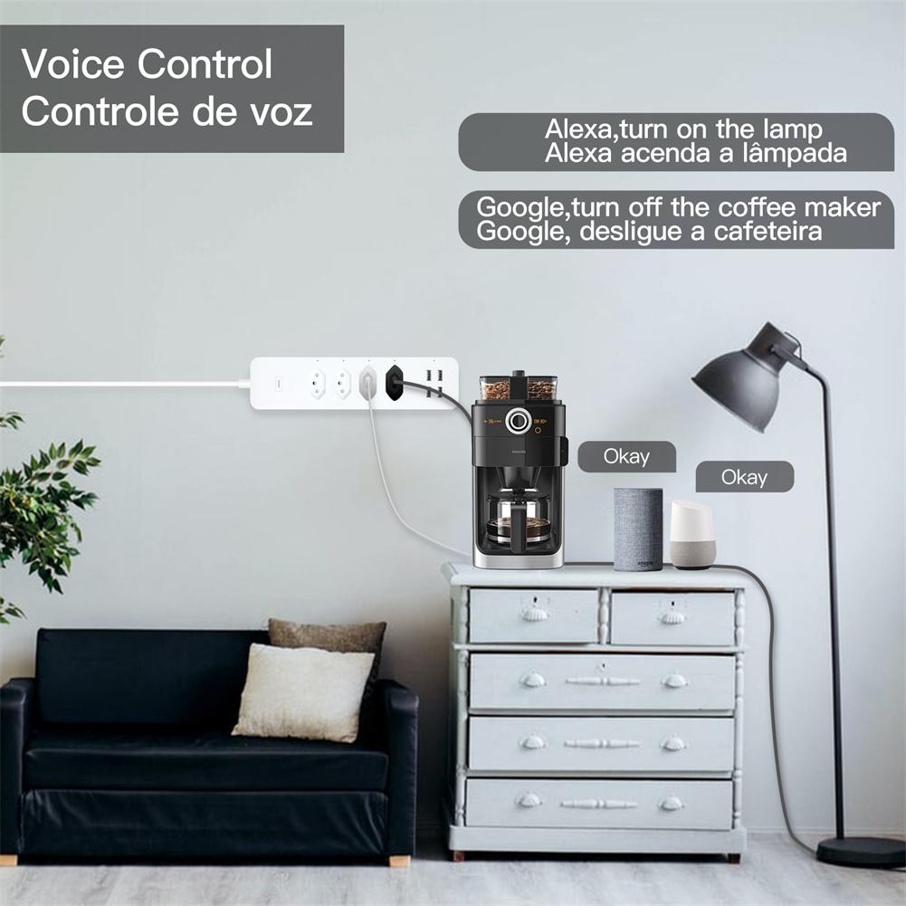 WiFi Smart Power Strip Surge Protector 4 Plug Outlets Electric Socket with USB/Type C [Brazil Version]