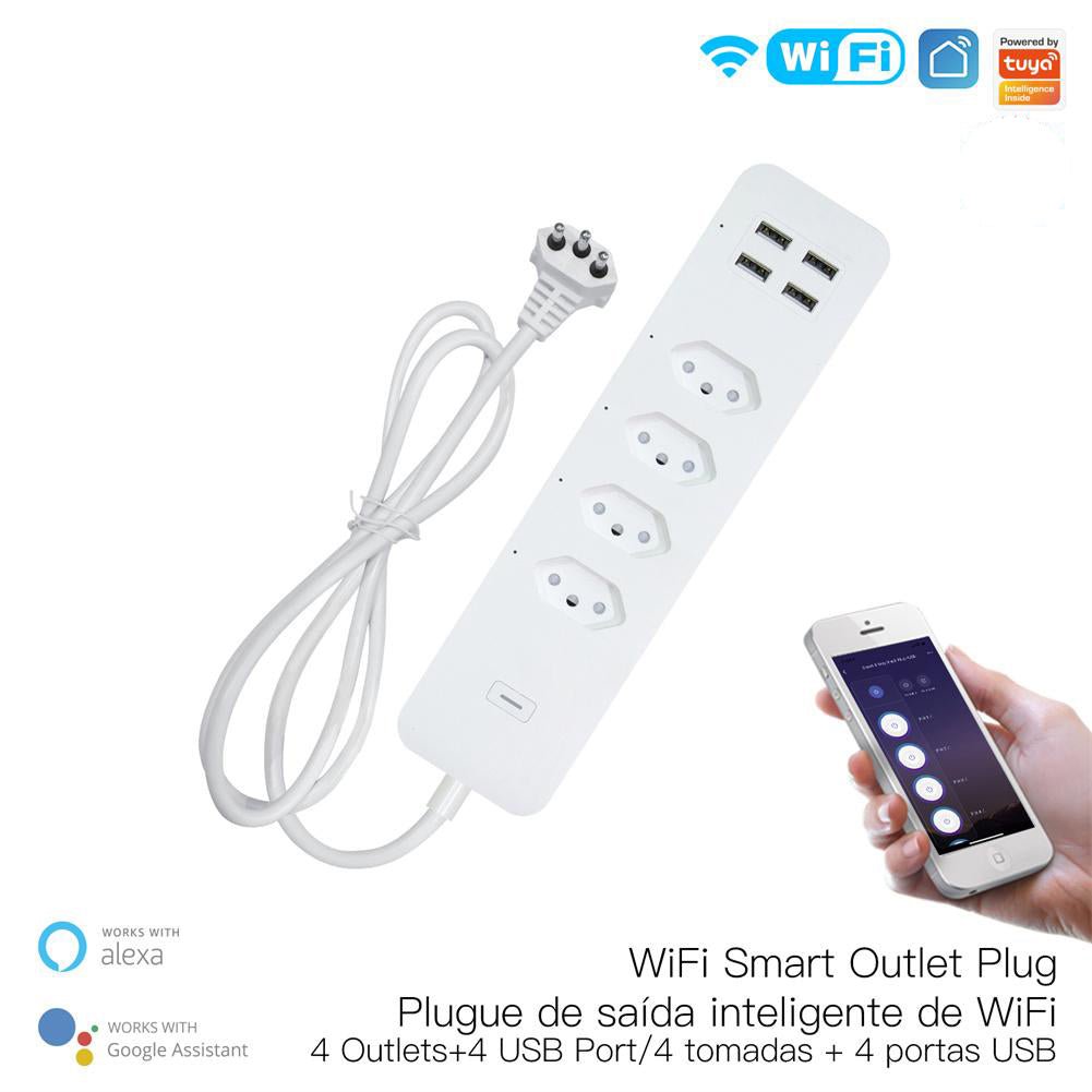 WiFi Smart Power Strip Surge Protector 4 Plug Outlets Electric Socket with USB/Type C [Brazil Version] | LumiMuse