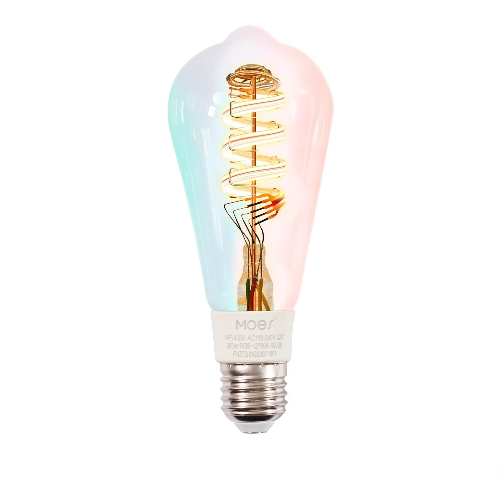WiFi E27 Smart Edison LED Light Bulbs 16 Million RGB Color Changing 2700K-6500K Dimmable | LumiMuse