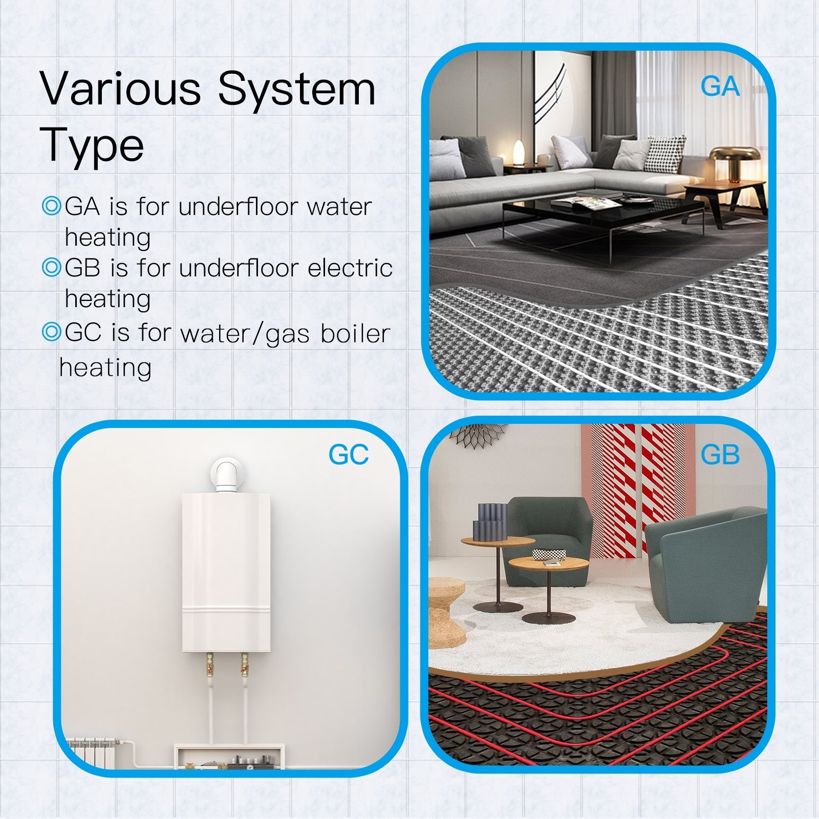 WiFi Programmable Thermostat Room Temperature Controller for Water/ Electric /Gas /Boiler floor Heating