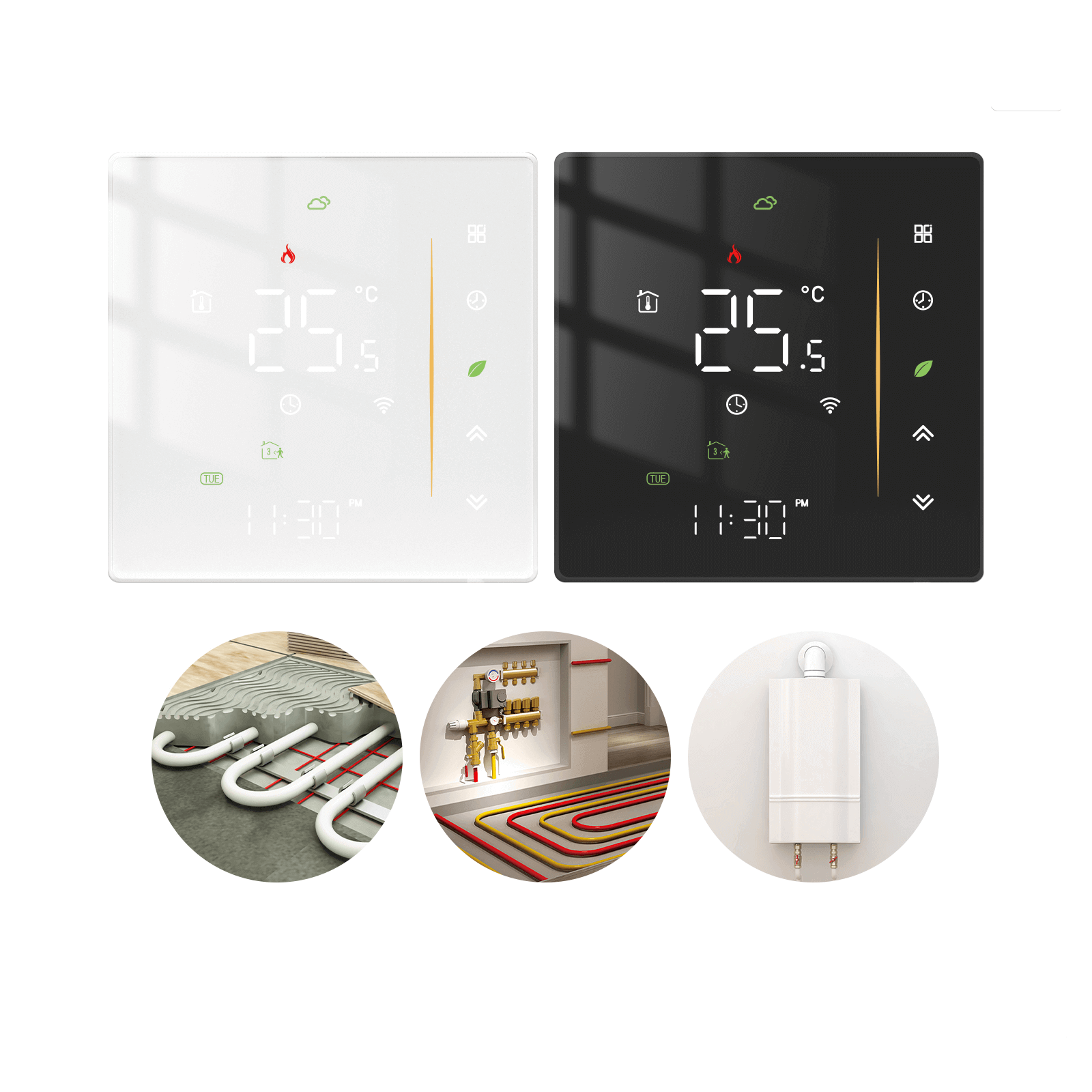 WiFi Programmable Thermostat Room Temperature Controller for Water/ Electric /Gas /Boiler floor Heating