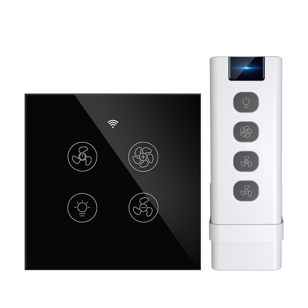 WiFi RF433 Smart Ceiling Fan Light Touch Switch Single Pole Neutral Wire Required EU