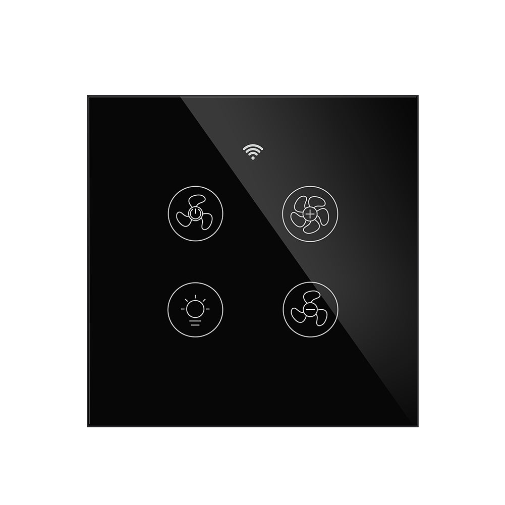 WiFi RF433 Smart Ceiling Fan Light Touch Switch Single Pole Neutral Wire Required EU