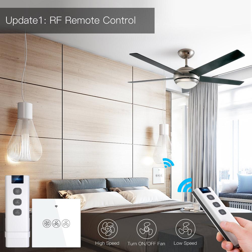WiFi RF433 Smart Ceiling Fan Touch Switch Single Pole Neutral Wire Required  EU