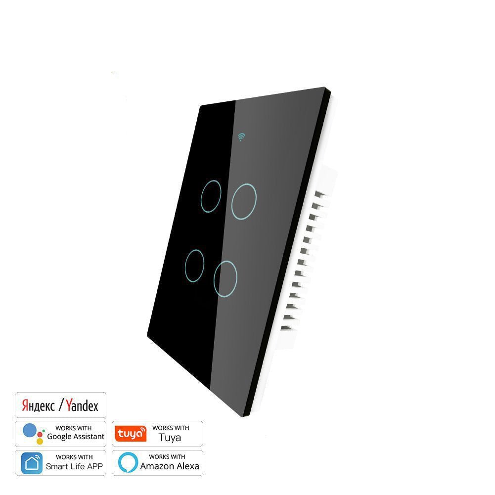 WiFi RF433 Smart Light Wall Touch Switch Single Pole No Neutral 95-130V US Standard