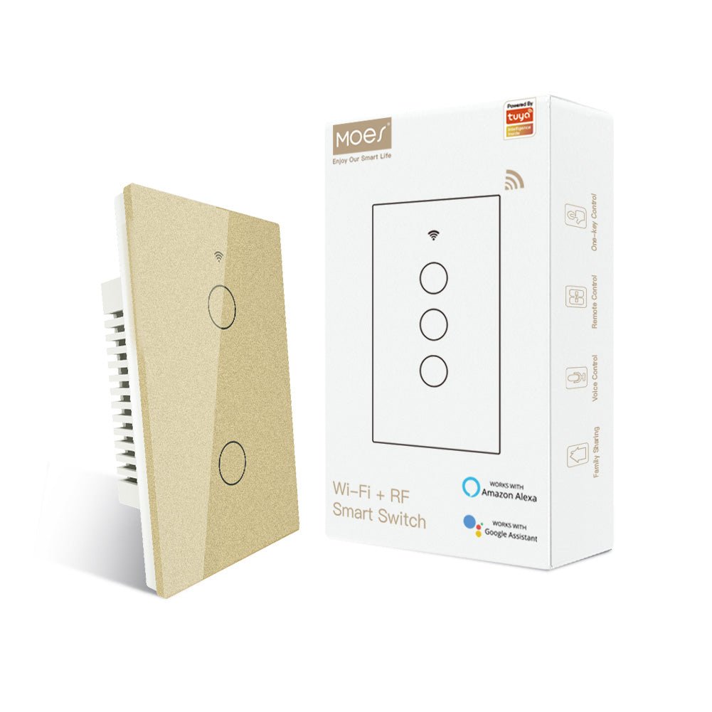 WiFi RF433 Smart Light Wall Touch Switch Single Pole No Neutral 95-130V US Standard