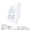 WiFi RF433 Smart Touch Light Switch 1/2/3/4 Gang 2 Way Multi-Control Neutral Wire Required EU (A Pack of 5 Boxes)