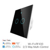 WiFi RF433 Smart Touch Light Switch 1/2/3/4 Gang 2 Way Multi-Control Neutral Wire Required EU (A Pack of 5 Boxes)