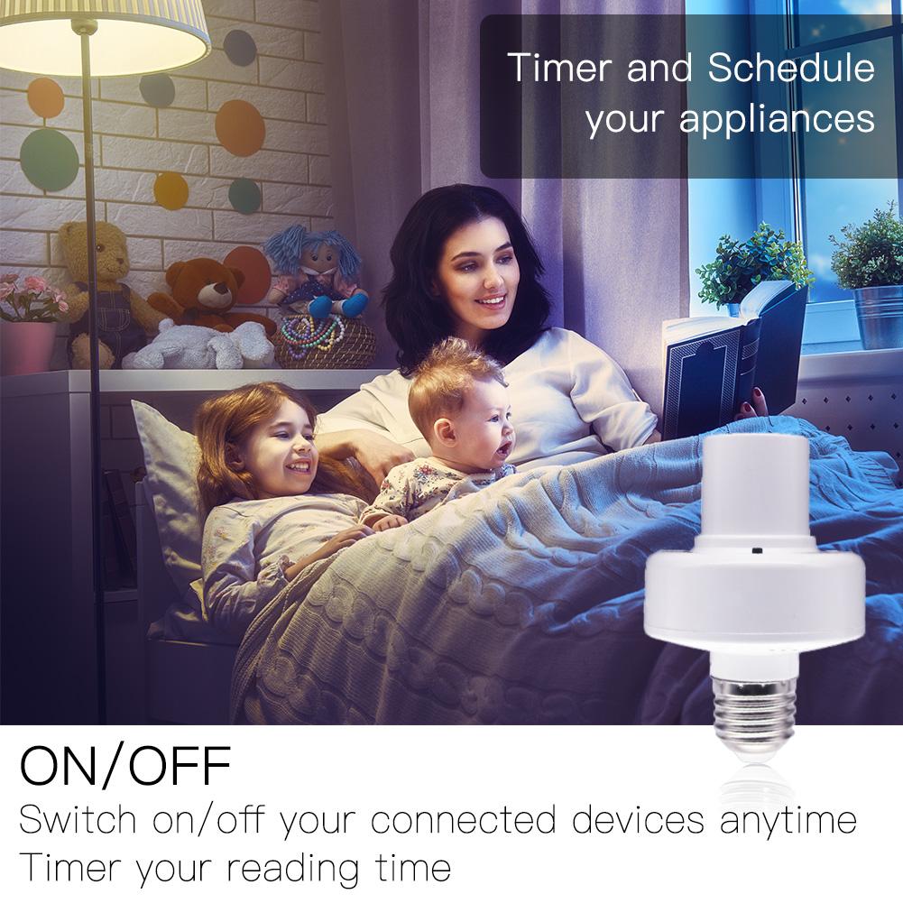 LumiMuse WiFi Smart Light Bulb Adapter Lamp Holder Base AC 85-250V Timmer Remote E27 Lampholder