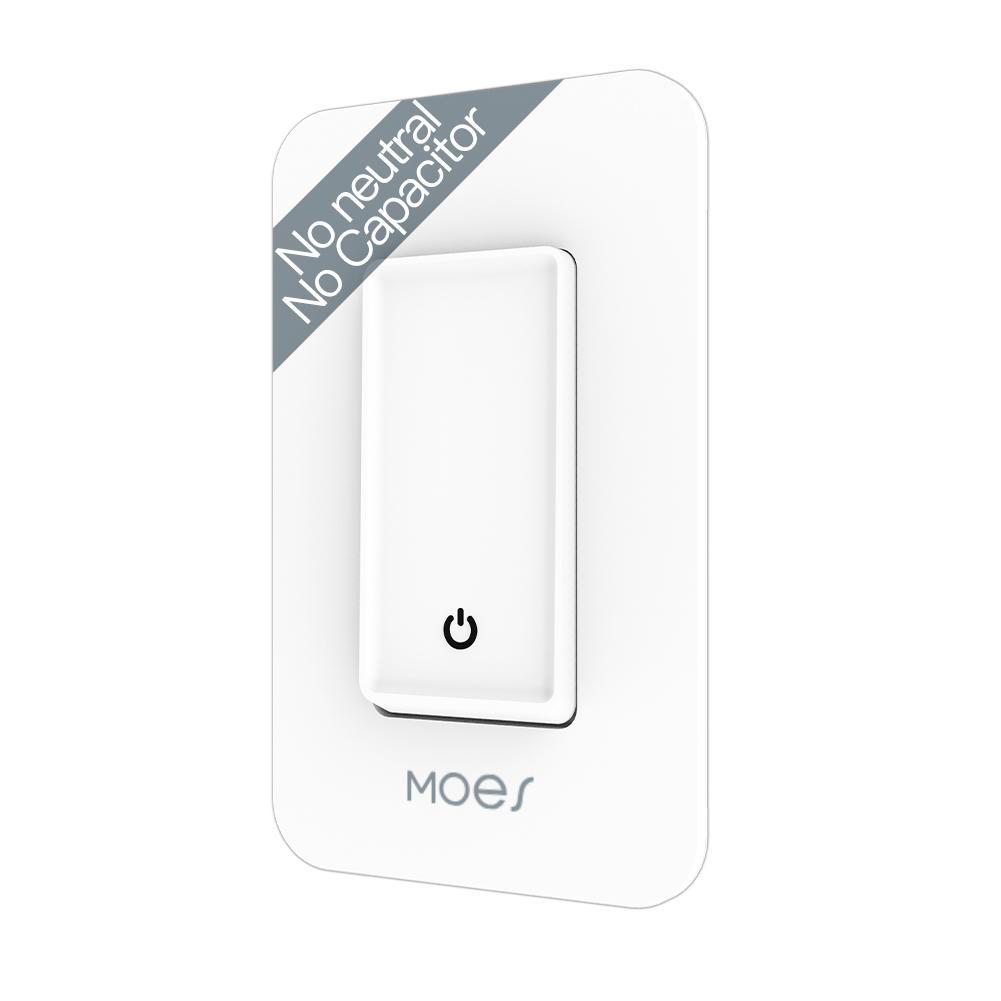 WiFi Smart Switch No Neutral, Push Button Switch, Single Pole 100-120V,  Wire Required No Capacitor US | LumiMuse