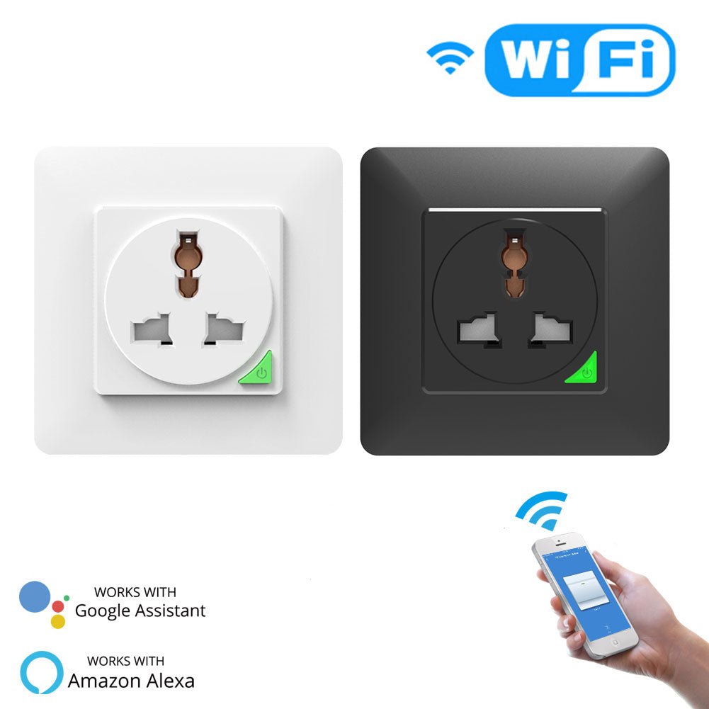 WiFi Smart Light Wall Switch Socket Outlet Push Button Universal ...