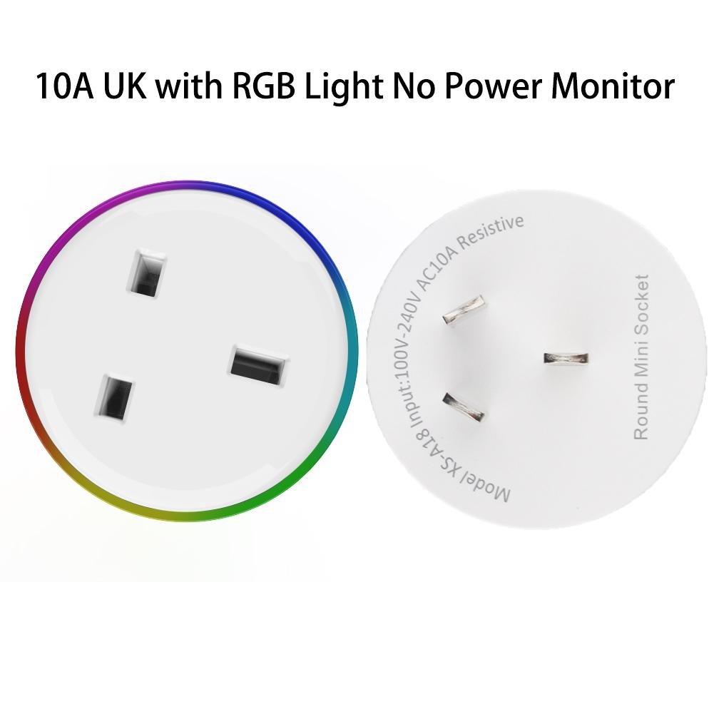 WiFi Smart Plug Outlet Wireless Power Socket Real-time Monitor Electricity With RGB Light