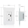 WiFi Smart Power Wall Socket with USB 2 Plug Outlets 15A
