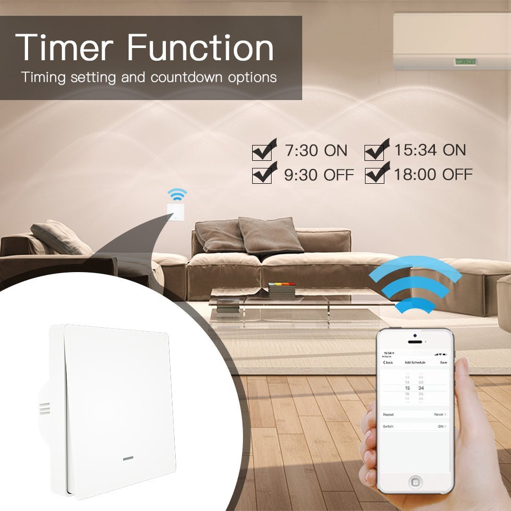 WiFi RF433 Smart Light 2 Way Multi-control Push Button Switch  Neutral Wire EU