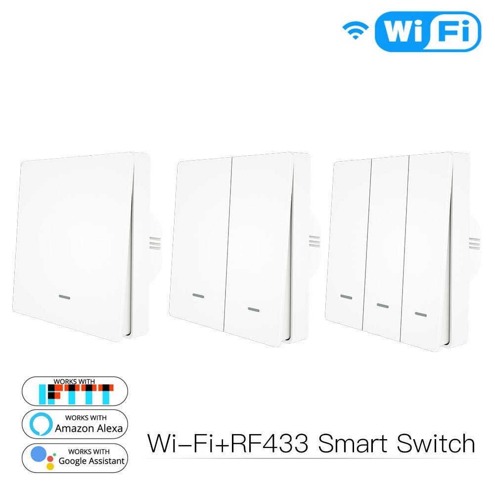 WiFi RF433 Smart Light 2 Way Multi-control Push Button Switch Neutral ...