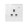 WiFi Smart Wall Socket Glass Panel Outlet Power Monitor Touch Plug Relay Status Light Mode Adjustable EU