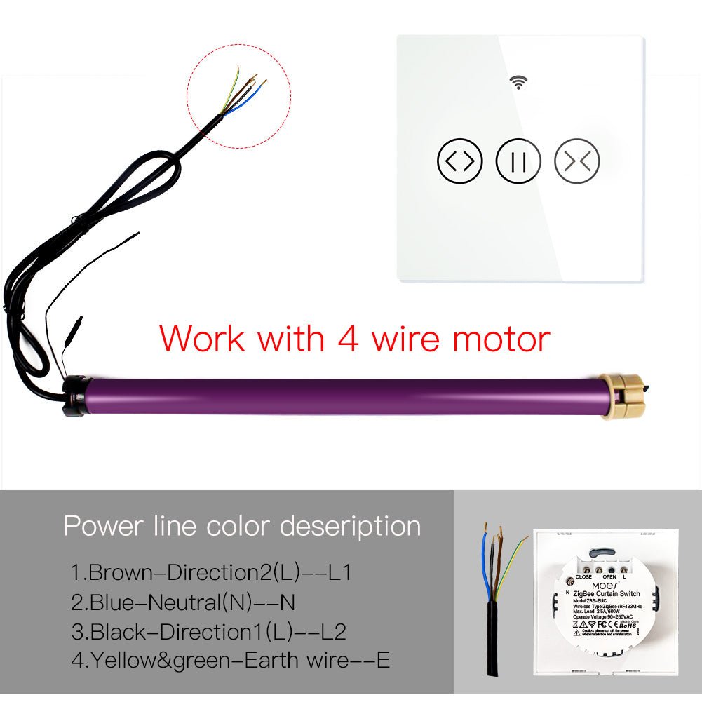 LumiMuse ZigBee Curtain Switch Smart Touch RF Roller Blinds Shutter Switch EU